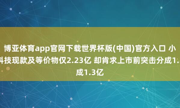 博亚体育app官网下载世界杯版(中国)官方入口 小阔科技现款及等价物仅2.23亿 却肯求上市前突击分成1.3亿