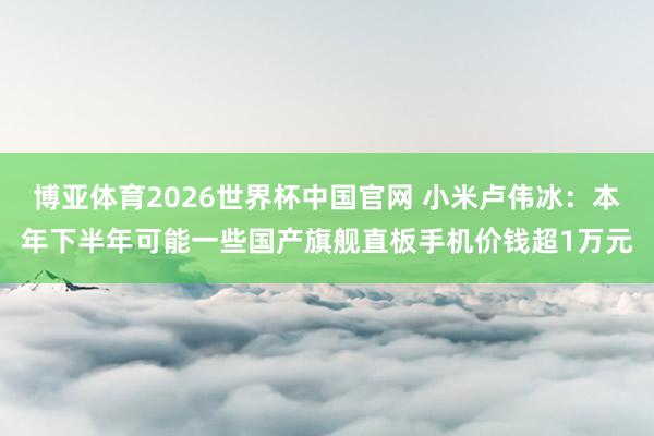 博亚体育2026世界杯中国官网 小米卢伟冰:本年下半年可能一些国产旗舰直板手机价钱超1万元