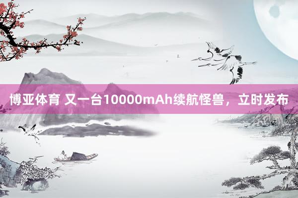 博亚体育 又一台10000mAh续航怪兽,立时发布