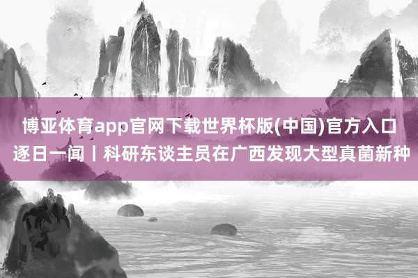 博亚体育app官网下载世界杯版(中国)官方入口 逐日一闻丨科研东谈主员在广西发现大型真菌新种
