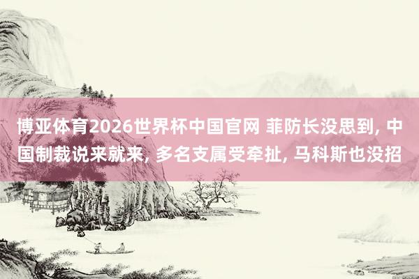 博亚体育2026世界杯中国官网 菲防长没思到, 中国制裁说来就来, 多名支属受牵扯, 马科斯也没招