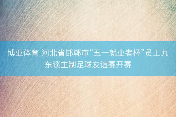博亚体育 河北省邯郸市“五一就业者杯”员工九东谈主制足球友谊赛开赛