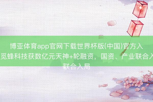 博亚体育app官网下载世界杯版(中国)官方入口 觅蜂科技获数亿元天神+轮融资,国资、产业联合入局